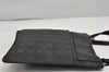 Authentic Salvatore Ferragamo Gancini Leather Shoulder Bag Black 1338K