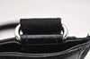 Authentic Salvatore Ferragamo Gancini Leather Shoulder Bag Black 1338K