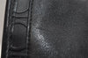 Authentic Salvatore Ferragamo Gancini Leather Shoulder Bag Black 1338K