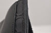 Authentic Salvatore Ferragamo Gancini Leather Shoulder Bag Black 1338K