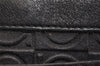 Authentic Salvatore Ferragamo Gancini Leather Shoulder Bag Black 1338K