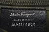 Authentic Salvatore Ferragamo Gancini Leather Shoulder Bag Black 1338K