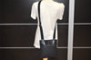 Authentic Salvatore Ferragamo Gancini Leather Shoulder Bag Black 1338K