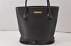 Authentic BURBERRY Vintage Leather Enamel Shoulder Hand Bag Purse Black 1339K
