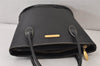 Authentic BURBERRY Vintage Leather Enamel Shoulder Hand Bag Purse Black 1339K