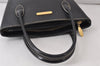 Authentic BURBERRY Vintage Leather Enamel Shoulder Hand Bag Purse Black 1339K