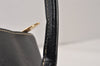Authentic BURBERRY Vintage Leather Enamel Shoulder Hand Bag Purse Black 1339K