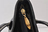 Authentic BURBERRY Vintage Leather Enamel Shoulder Hand Bag Purse Black 1339K
