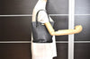 Authentic BURBERRY Vintage Leather Enamel Shoulder Hand Bag Purse Black 1339K