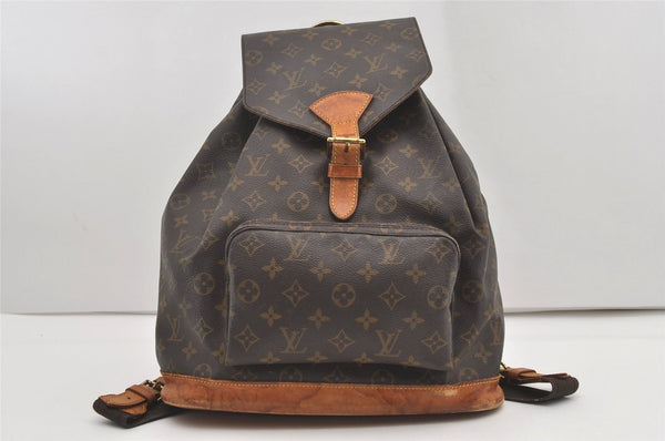 Authentic Louis Vuitton Monogram Montsouris GM Backpack M51135 LV 1340J