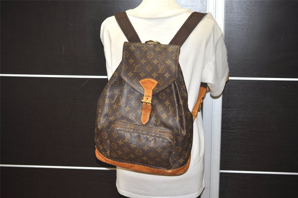 Authentic Louis Vuitton Monogram Montsouris GM Backpack M51135 LV 1340J