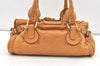 Authentic Chloe Paddington Leather Shoulder Hand Bag Brown 1340K