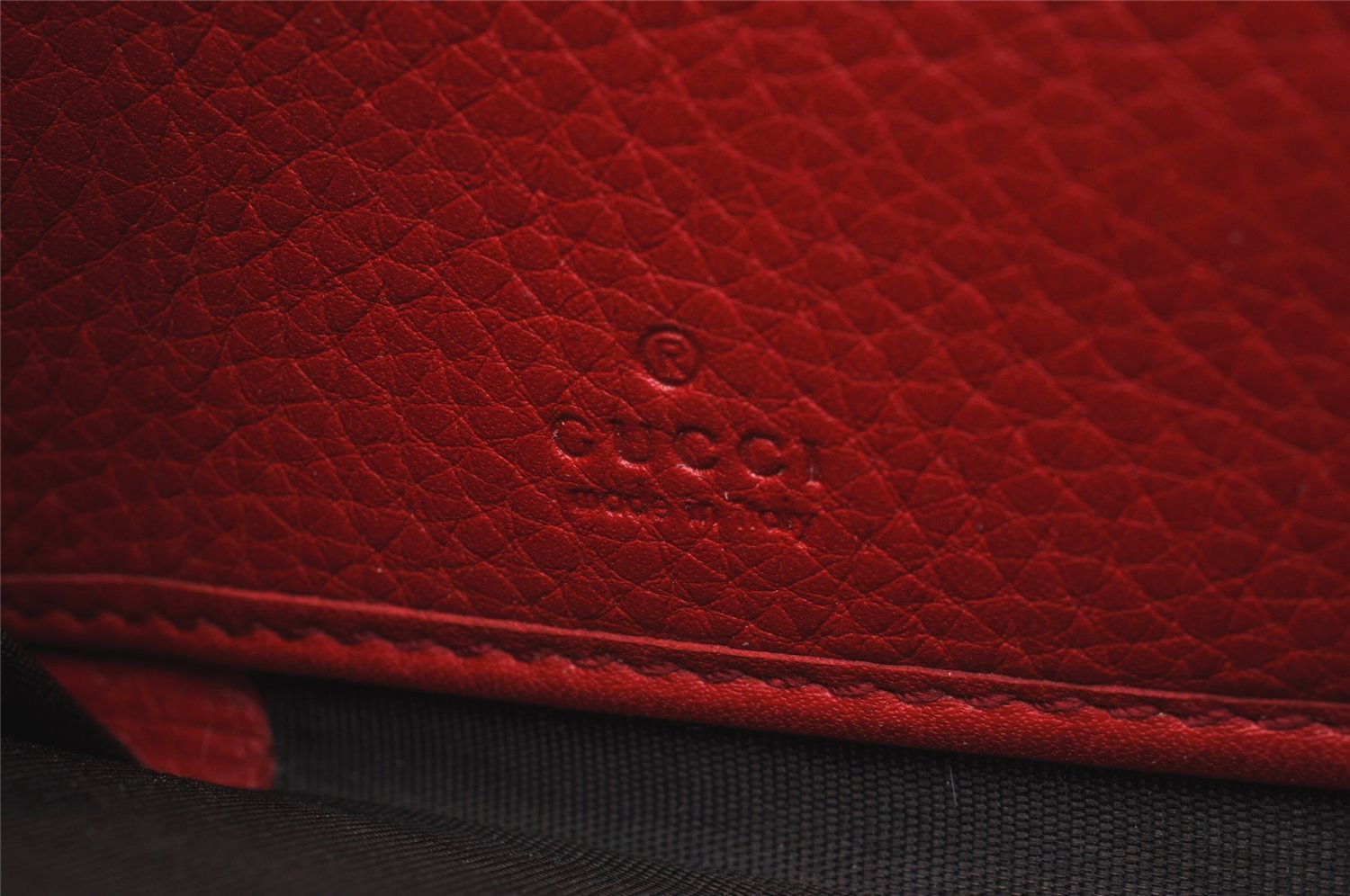 Authentic GUCCI SOHO Tassel Long Wallet Purse Leather 308004 Red 1341I