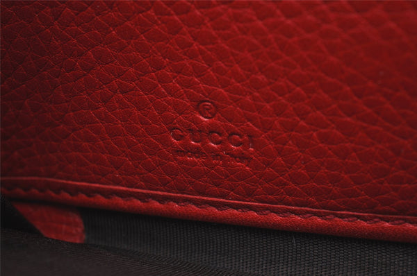 Authentic GUCCI SOHO Tassel Long Wallet Purse Leather 308004 Red 1341I