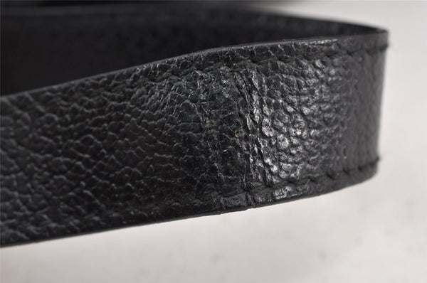 Authentic Salvatore Ferragamo Vintage Leather Clutch Hand Bag Purse Black 1341K
