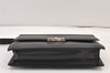 Authentic Salvatore Ferragamo Vintage Leather Clutch Hand Bag Purse Black 1341K