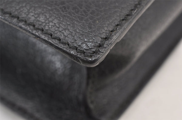 Authentic Salvatore Ferragamo Vintage Leather Clutch Hand Bag Purse Black 1341K