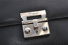 Authentic Salvatore Ferragamo Vintage Leather Clutch Hand Bag Purse Black 1341K