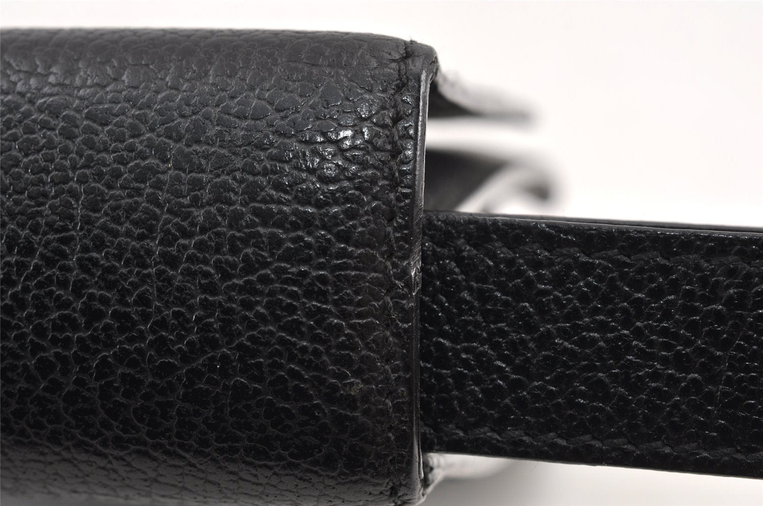 Authentic Salvatore Ferragamo Vintage Leather Clutch Hand Bag Purse Black 1341K