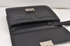 Authentic Salvatore Ferragamo Vintage Leather Clutch Hand Bag Purse Black 1341K