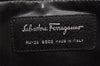 Authentic Salvatore Ferragamo Vintage Leather Clutch Hand Bag Purse Black 1341K