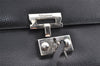 Authentic Salvatore Ferragamo Vintage Leather Clutch Hand Bag Purse Black 1341K