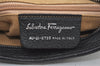 Authentic Salvatore Ferragamo Vintage Leather Shoulder Hand Bag Black 1342K