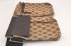 Authentic GUCCI Vintage Waist Body Bag Purse GG Canvas Leather 28566 Brown 1342M