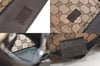 Authentic GUCCI Vintage Waist Body Bag Purse GG Canvas Leather 28566 Brown 1342M