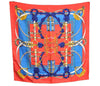 Authentic HERMES Carre 90 Scarf "Grand Manege" Silk Red 1343G