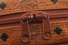 Authentic MCM Visetos Leather 2Way Travel Shoulder Boston Bag Brown 1343K