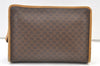 Authentic CELINE Macadam Blason Pattern Clutch Hand Bag PVC Leather Brown 1344K