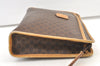 Authentic CELINE Macadam Blason Pattern Clutch Hand Bag PVC Leather Brown 1344K