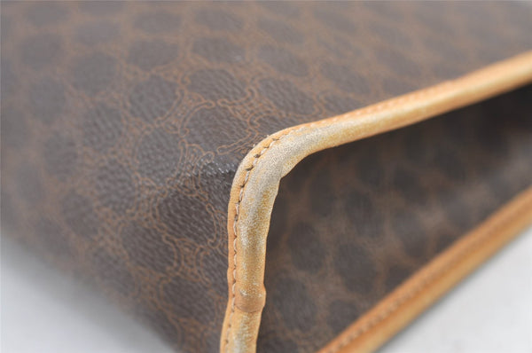 Authentic CELINE Macadam Blason Pattern Clutch Hand Bag PVC Leather Brown 1344K