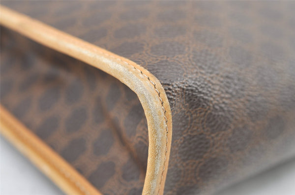 Authentic CELINE Macadam Blason Pattern Clutch Hand Bag PVC Leather Brown 1344K