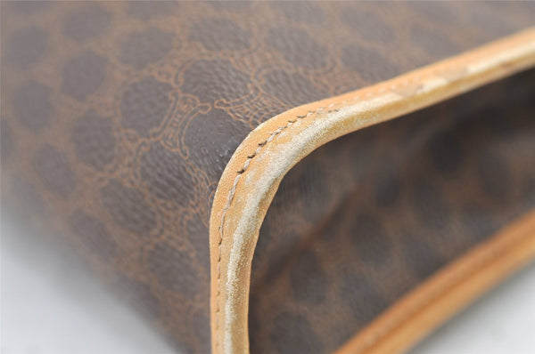 Authentic CELINE Macadam Blason Pattern Clutch Hand Bag PVC Leather Brown 1344K