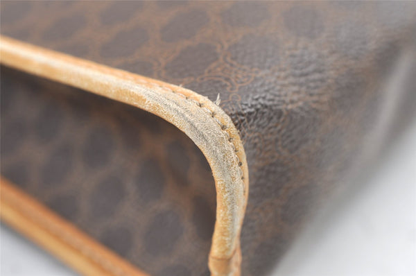 Authentic CELINE Macadam Blason Pattern Clutch Hand Bag PVC Leather Brown 1344K