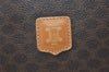 Authentic CELINE Macadam Blason Pattern Clutch Hand Bag PVC Leather Brown 1344K