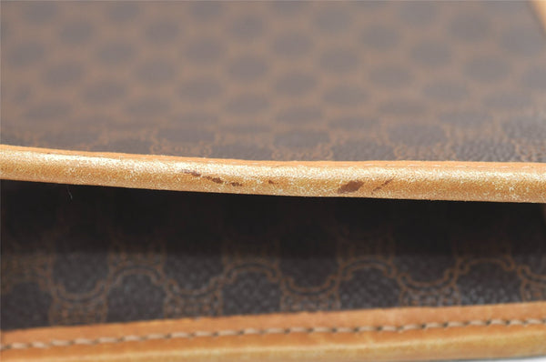 Authentic CELINE Macadam Blason Pattern Clutch Hand Bag PVC Leather Brown 1344K