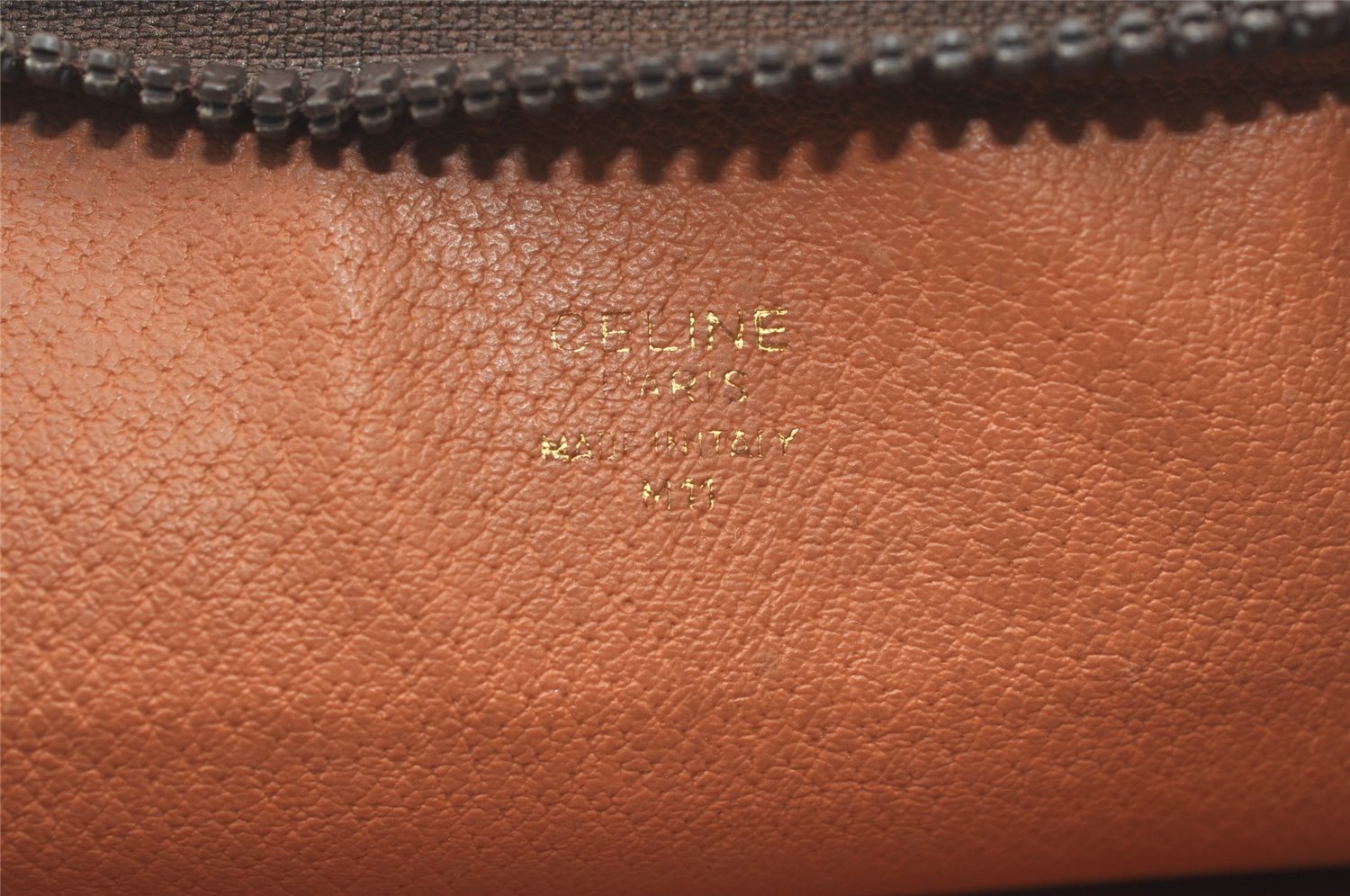 Authentic CELINE Macadam Blason Pattern Clutch Hand Bag PVC Leather Brown 1344K