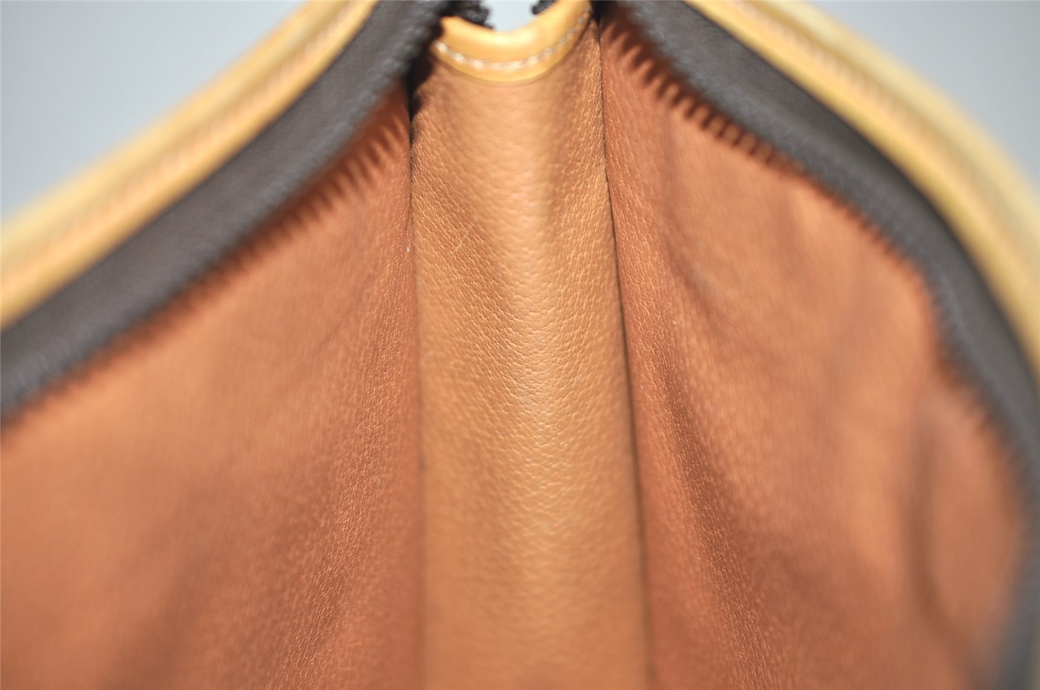 Authentic CELINE Macadam Blason Pattern Clutch Hand Bag PVC Leather Brown 1344K
