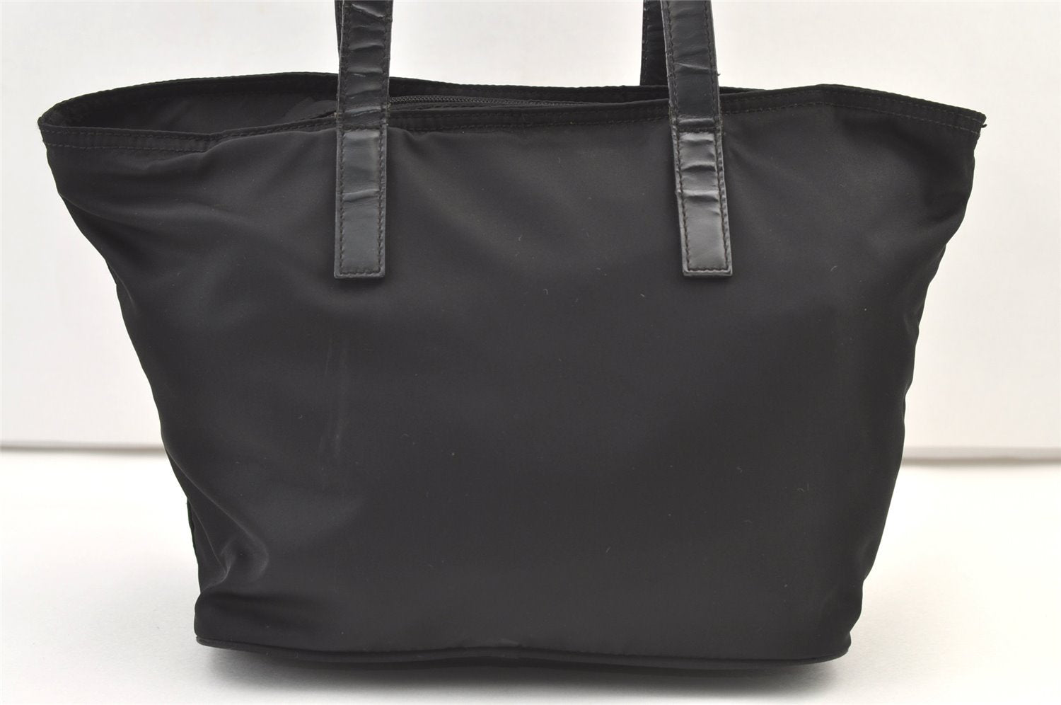 Authentic PRADA Vintage Nylon Leather Shoulder Tote Bag Black 1345K