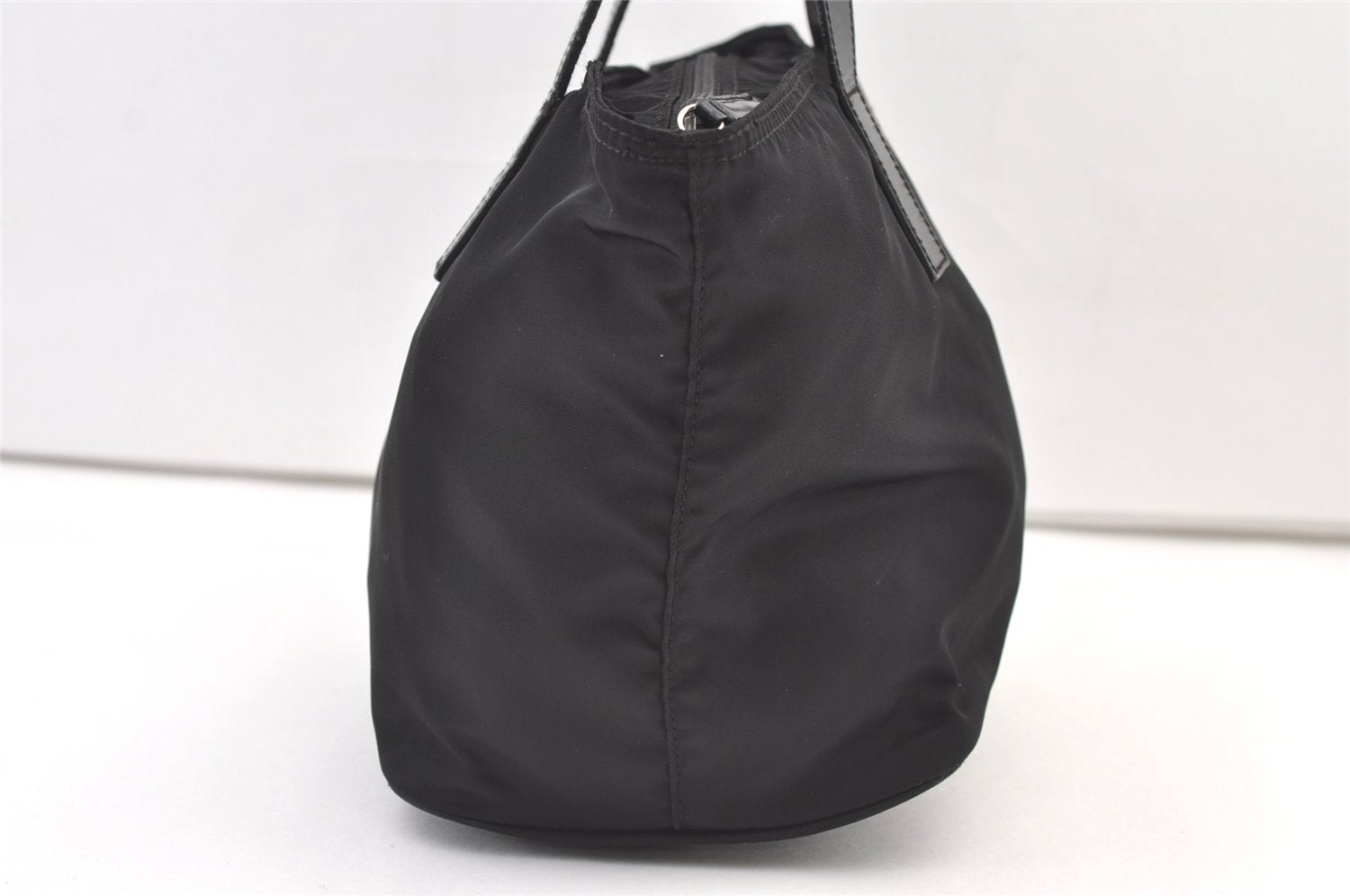 Authentic PRADA Vintage Nylon Leather Shoulder Tote Bag Black 1345K