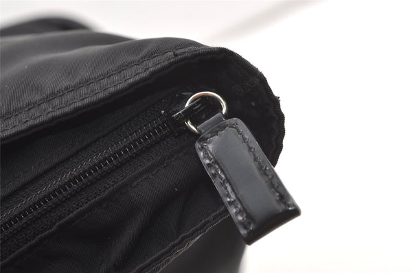 Authentic PRADA Vintage Nylon Leather Shoulder Tote Bag Black 1345K