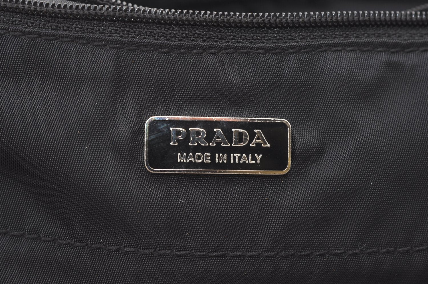 Authentic PRADA Vintage Nylon Leather Shoulder Tote Bag Black 1345K