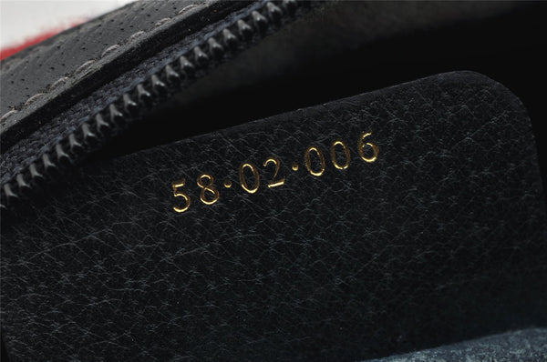 Authentic GUCCI Sherry Line Hand Boston Bag GG PVC Leather Navy Blue Junk 1346K