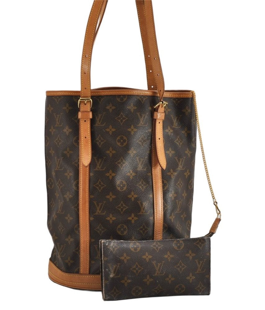 Authentic Louis Vuitton Monogram Bucket GM Shoulder Tote Bag M42236 Junk 1347K