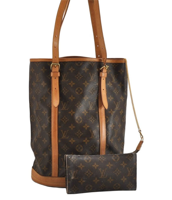 Authentic Louis Vuitton Monogram Bucket GM Shoulder Tote Bag M42236 Junk 1347K