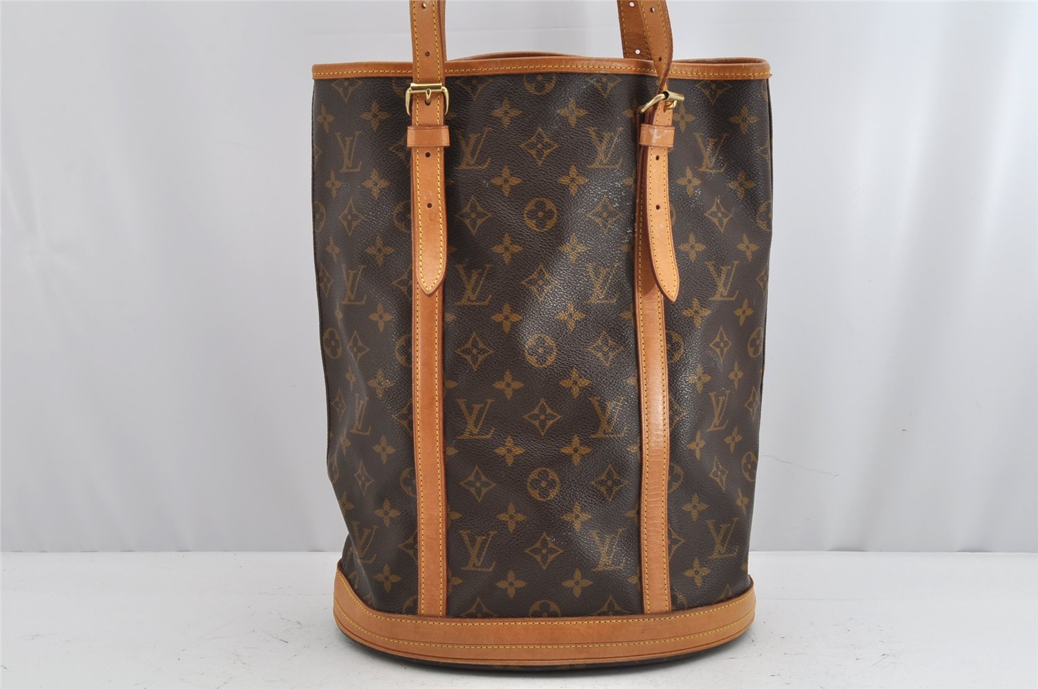 Authentic Louis Vuitton Monogram Bucket GM Shoulder Tote Bag M42236 Junk 1347K