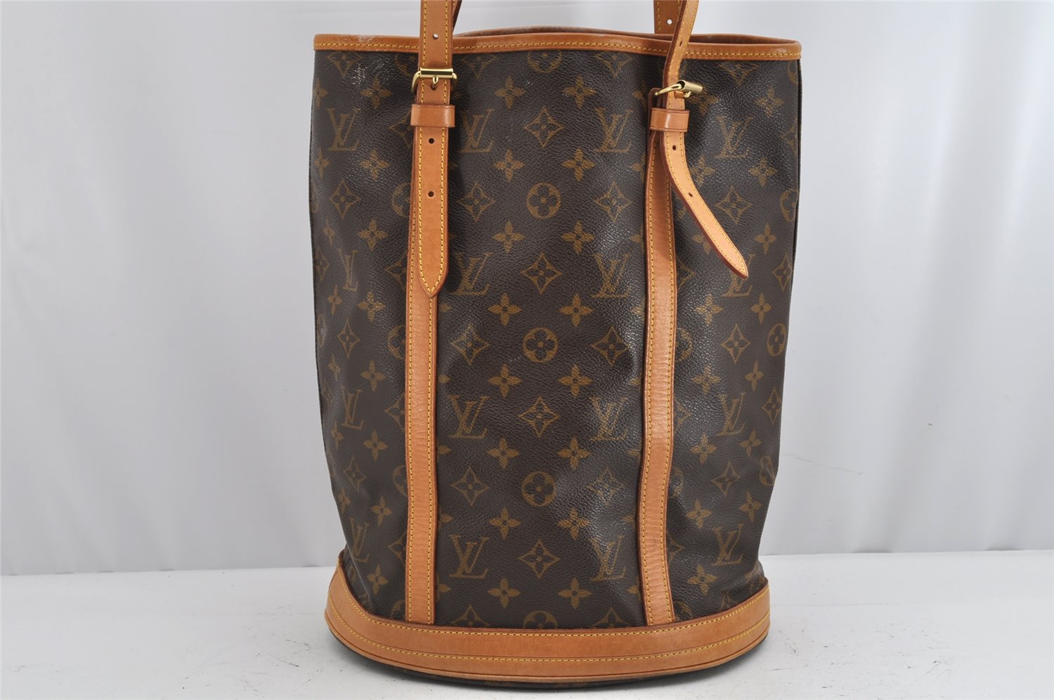 Authentic Louis Vuitton Monogram Bucket GM Shoulder Tote Bag M42236 Junk 1347K